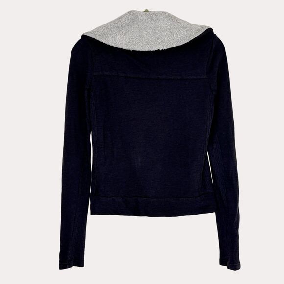 Splendid Crop Jacket Zip Front Jersey Knit Fleece Dark Gray S bv - Picture 4 of 8